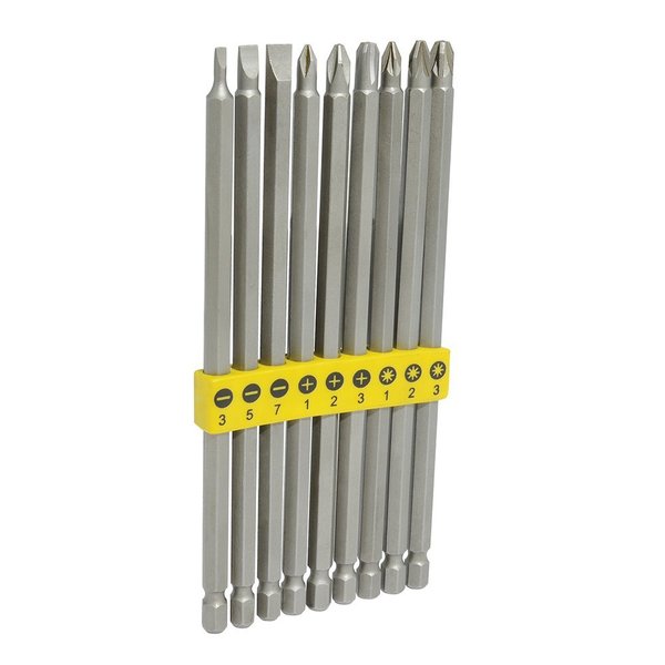 Surtek 9-Piece long Interchangeable bit set PFCL9